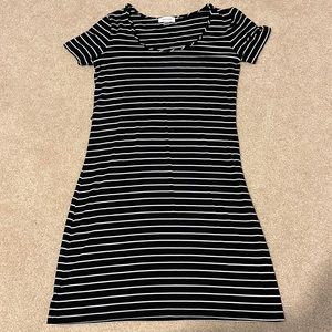 Black and white stripped tshirt dress